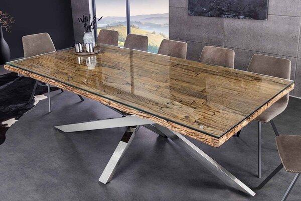 Dizajnový jedálenský stôl Shark 220 cm teak