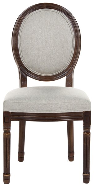 Sada 2 jedálenských stoličiek tmavohnedá béžová látkové čalúnenie drevený rám francúzsky vintage shabby chic štýl kuchyňa jedáleň