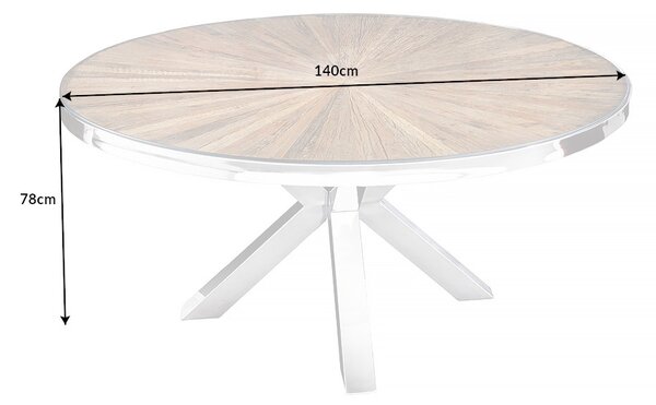 Okrúhly jedálenský stôl Shark 140 cm teak
