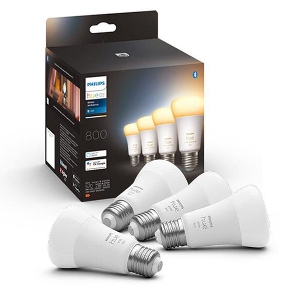 SADA 4xLED Stmievateľná žiarovka Philips Hue WHITE AMBIANCE E27/6W/230V 2200-6500K