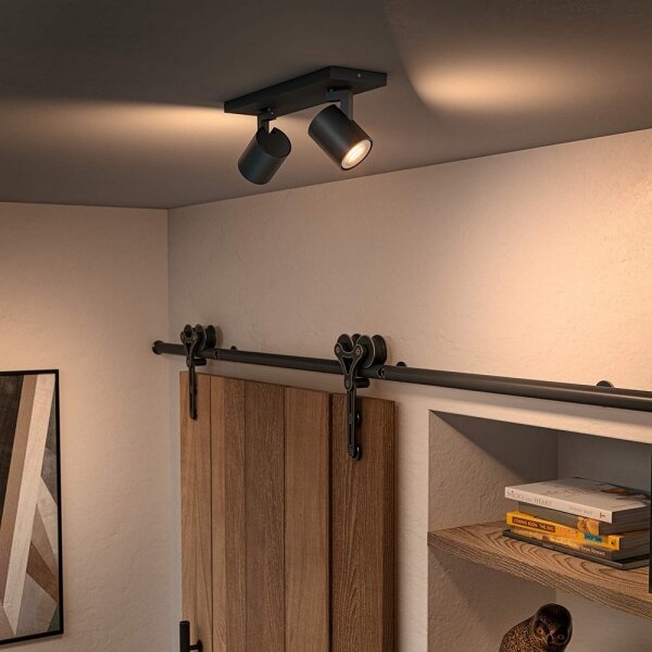 Philips - LED Stmievateľné bodové svietidlo Hue RUNNER 2xGU10/4,2W/230V + DO čierna