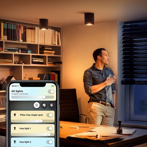 Philips - LED Stmievateľné bodové svietidlo Hue PILLAR 1xGU10/4,2W/230V + DO čierna
