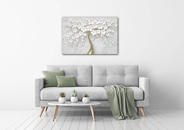 Impresi Obraz Biely strom s kvetinami - 60 x 40 cm