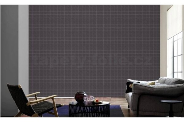 Vliesové tapety na stenu Luxury 30672-1 rozmer 10,05 m x 0,53 m, štvorce sivé s hnedou škárou, A.S. Création