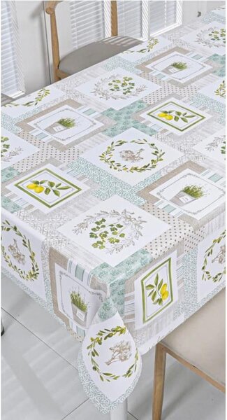 Obrus PVC 3581566, metráž, 20 m x 140 cm, bylinky s citrónmi, IMPOL TRADE