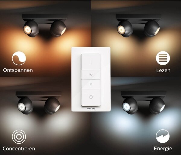 Philips 50474/30/P6 - LED Stmievateľné bodové svietidlo Hue BUCKRAM 4xGU10/5W/230V