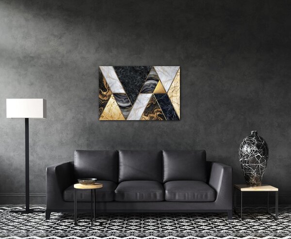 Impresi Obraz Čierno zlatý abstrakt - 60 x 40 cm