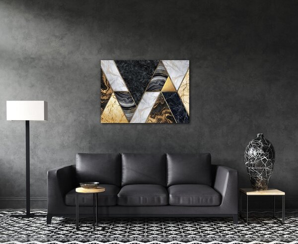 Impresi Obraz Čierno zlatý abstrakt - 70 x 50 cm
