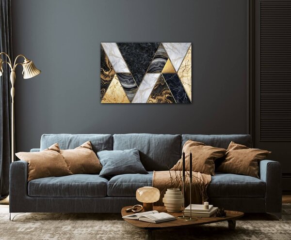 Impresi Obraz Čierno zlatý abstrakt - 60 x 40 cm