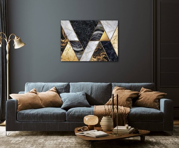 Impresi Obraz Čierno zlatý abstrakt - 70 x 50 cm