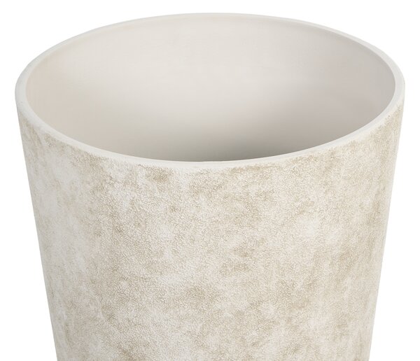 Kvetináč svetlobéžový kamenná zmes 37 x 37 x 62 cm moderný štýl interiér exteriér