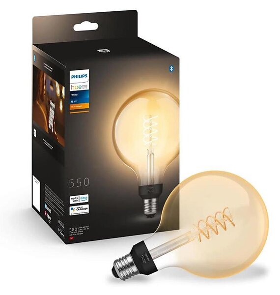 LED Stmievateľná žiarovka Philips Hue WHITE FILAMENT G125 E27/7W/230V 2100K