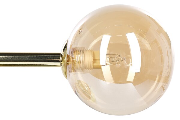 Nástenná lampa zlatá oceľ sklo 2 svetlá okrúhle tienidlá moderný glamour štýl obývačka jedáleň spálňa