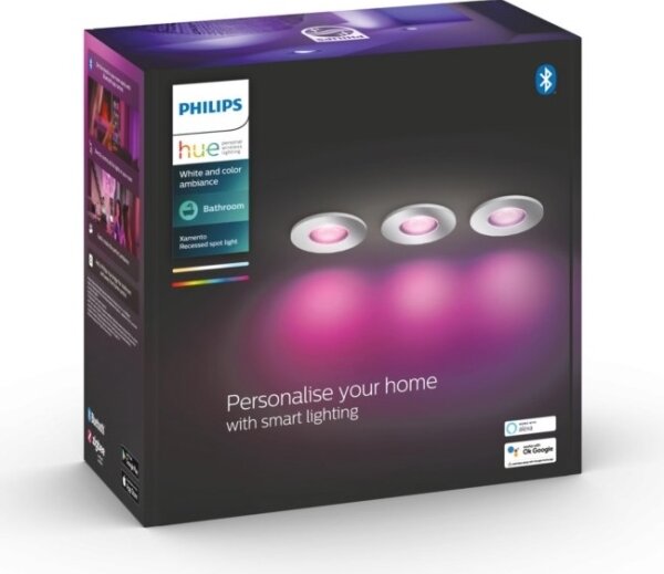 Philips-SADA 3xLED RGB Stmievateľné podhľadové svietidlo Hue 1xGU10/5,7W/230V IP44