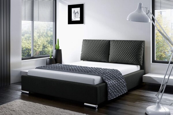 Praktická posteľ s vankúšmi 120x200 DUBAI - čierna