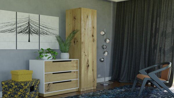 TP Living Šatníková skriňa Malva 50 cm dub artisan