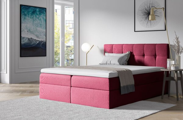 Čalúnená posteľ s úložným priestorom 120x200 RECIVIO - bordová