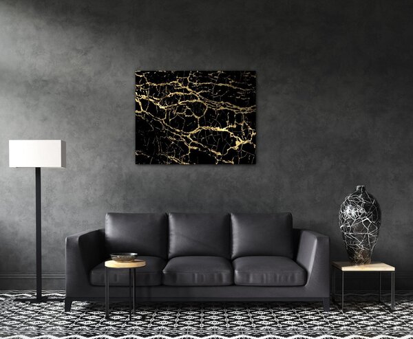 Impresi Obraz Mramor čierno-zlatý - 90 x 70 cm