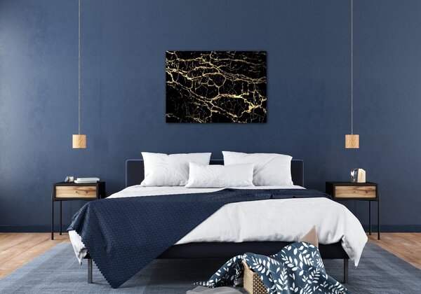 Impresi Obraz Mramor čierno-zlatý - 70 x 50 cm
