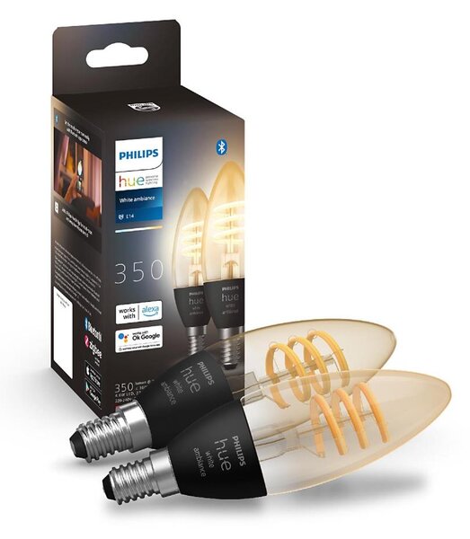 SADA 2x LED Stmievateľná žiarovka Philips Hue WHITE AMBIANCE E14/4,6W/230V