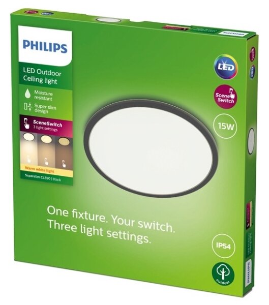 Philips - LED Stmievateľné vonkajšie svietidlo SUPERSLIM LED/15W/230V IP54 čierna