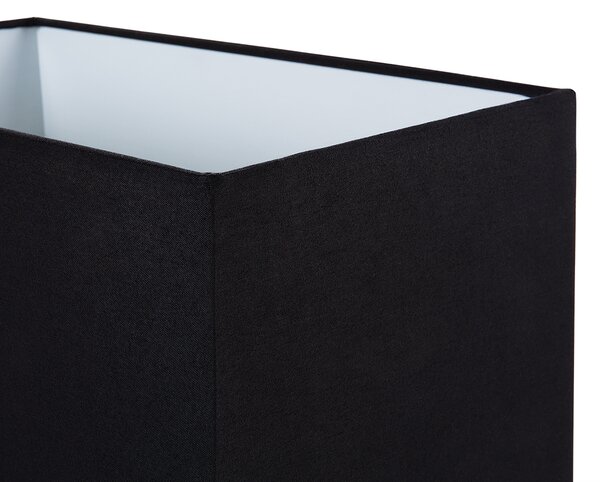Stolná lampa strieborný kovový podstavec 62 cm čierne látkové tienidlo obdĺžniková moderná obývacia izba