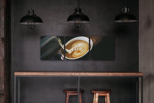 Impresi Obraz Káva capuccino - 90 x 30 cm (3 dielny)