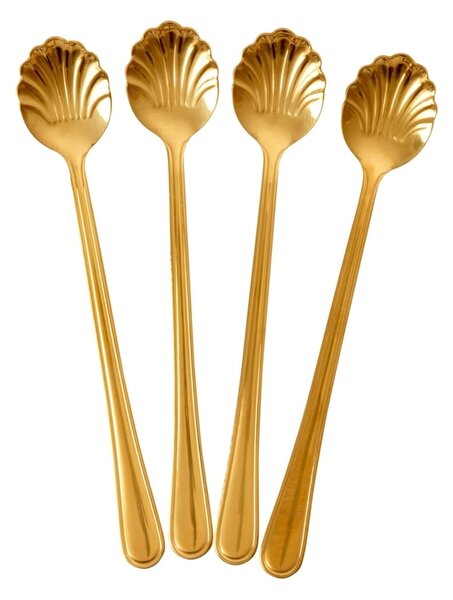 Nerezová Latte lžička Seashell Gold - set 4 ks