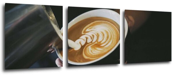 Impresi Obraz Káva capuccino - 90 x 30 cm (3 dielny)