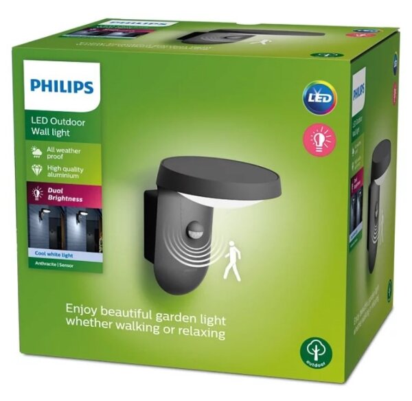 Philips - LED Vonkajšie nástenné svietidlo so senzorom TYLA LED/9W/230V 4000K IP44