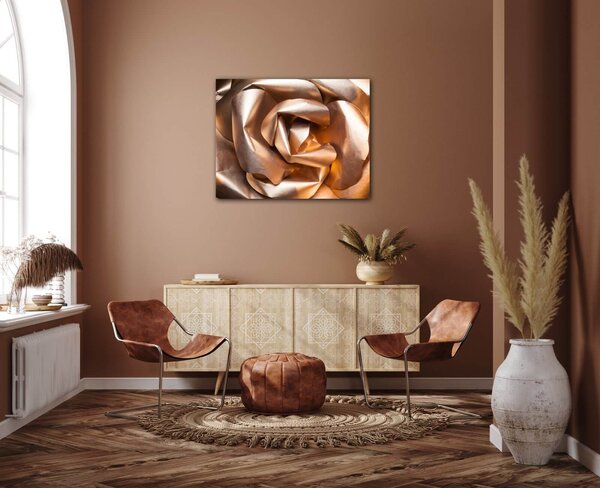 Impresi Obraz Abstrakt zlatá ruža - 90 x 70 cm
