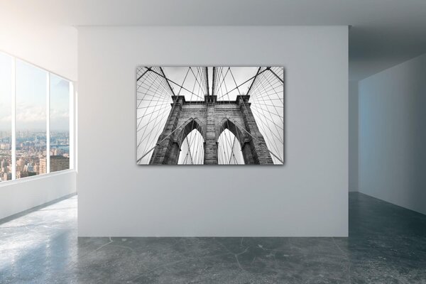 Impresi Obraz Brooklyn bridge čiernobiely - 60 x 40 cm