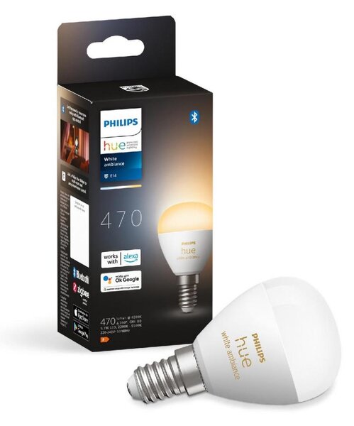 LED Stmievateľná žiarovka Philips Hue WHITE AMBIANCE P45 E14/5,1W/230V 2200-6500K