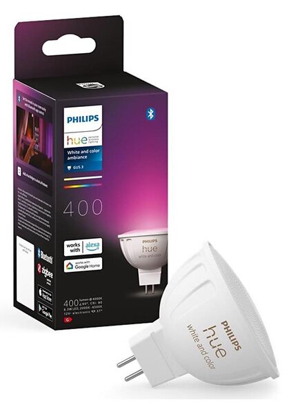 LED RGBW Stmievateľná žiarovka Philips Hue WACA GU5,3/MR16/6,3W/12V 2000-6500K