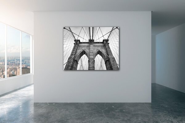 Impresi Obraz Brooklyn bridge čiernobiely - 90 x 70 cm