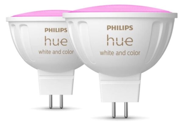 SADA 2x LED RGBW Stmievateľná žiarovka Philips Hue WACA GU5,3/MR16/6,3W/12V