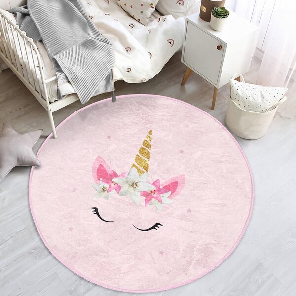 Ružový detský koberec ø 120 cm Comfort – Mila Home