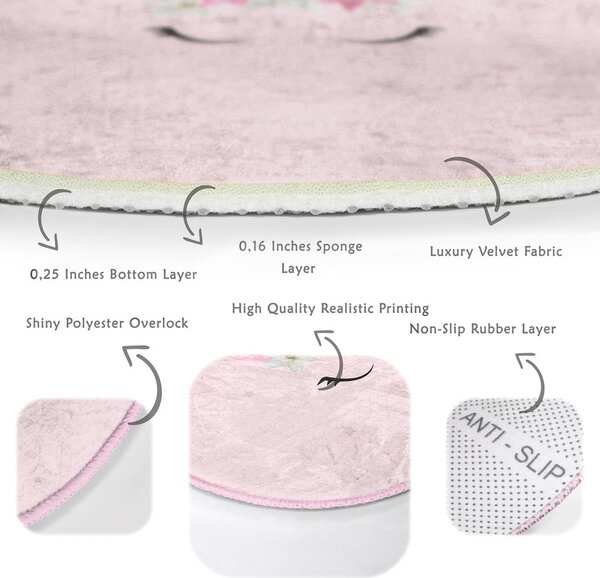 Ružový detský koberec ø 120 cm Comfort – Mila Home