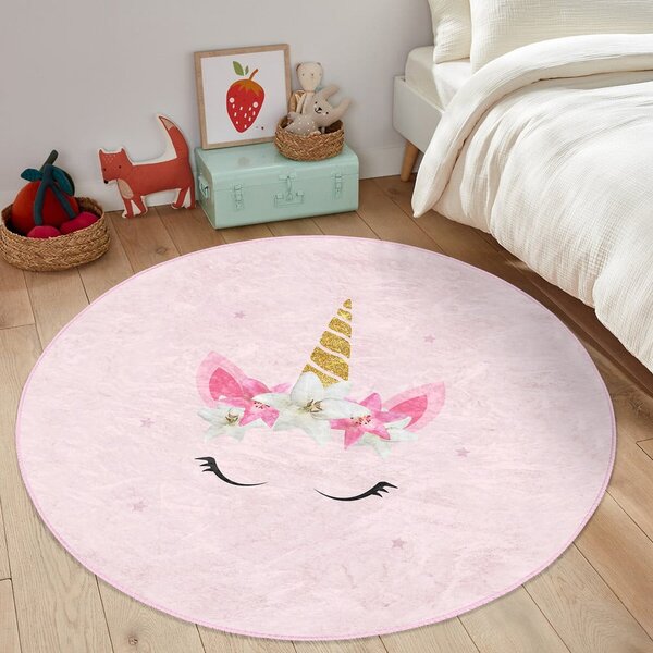 Ružový detský koberec ø 120 cm Comfort – Mila Home
