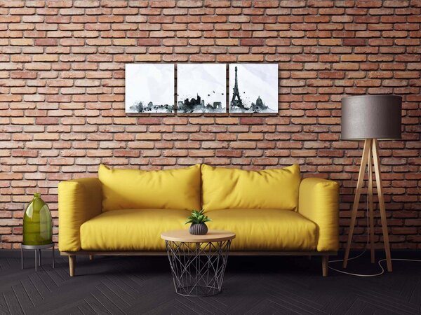Impresi Obraz Paríž panorama - 90 x 30 cm (3 dielny)