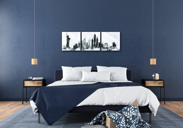Impresi Obraz New York panorama - 90 x 30 cm (3 dielny)