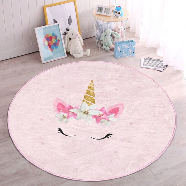 Ružový detský koberec ø 120 cm Comfort – Mila Home