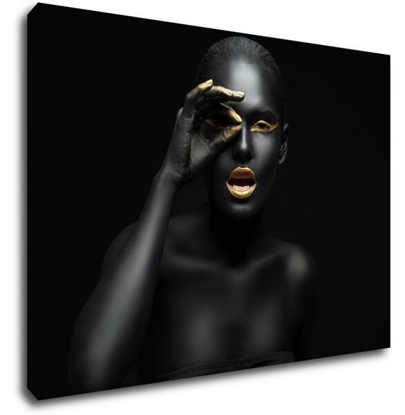 Impresi Obraz Portrét ženy zlaté detaily - 70 x 50 cm