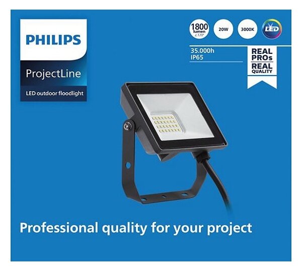 Philips - LED Vonkajší reflektor PROJECTLINE LED/20W/230V IP65 3000K