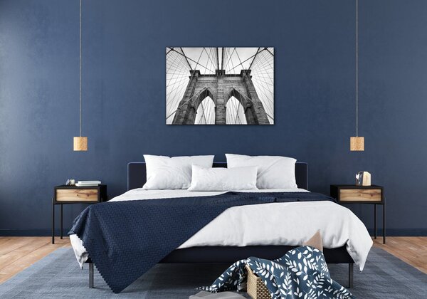 Impresi Obraz Brooklyn bridge čiernobiely - 70 x 50 cm