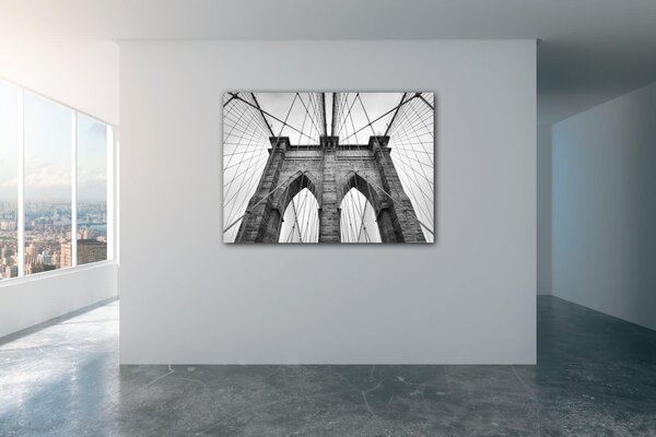 Impresi Obraz Brooklyn bridge čiernobiely - 70 x 50 cm