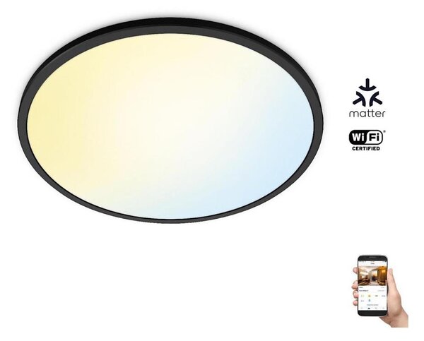 WiZ - LED Stmievateľné stropné svietidlo SUPERSLIM LED/32W/230V čierna Wi-Fi