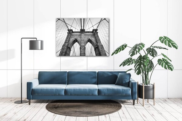 Impresi Obraz Brooklyn bridge čiernobiely - 70 x 50 cm