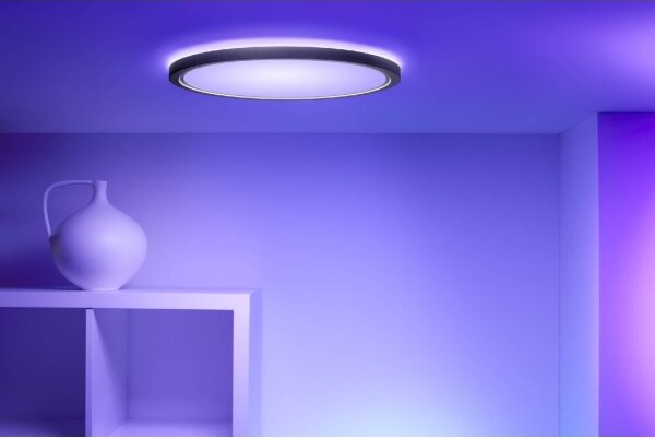 WiZ - LED RGB Stmievateľné stropné svietidlo SUPERSLIM LED/32W/230V Wi-Fi čierna