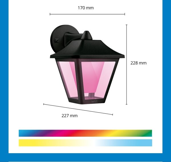 WiZ - LED RGBW Stmievateľné vonkajšie nástenné svietidlo LED/9,5W/230V IP44 Wi-Fi